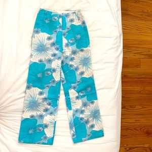 Vintage 1970s flares with floral print.